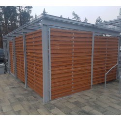 Resysta PP volkernprofiel als bekledingsplank van een fietsenstalling